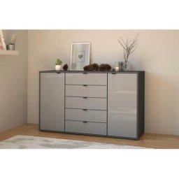 WIEMANN Kombikommode Nizza, vormontiert, mit Soft-Close und Glasfront