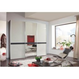 WIEMANN Schwebetürenschrank Rialto hochwertige Glas- und Spiegelfront mit Querriegel
