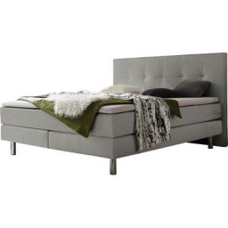 HASENA Boxspringbett Fleur, Boxspringbett, runde Chromfüsse, weiche Bezüge mit feinen Ziernähten