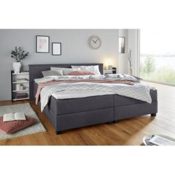 Breckle Northeim Boxspringbett, mit ausziehbarem Regal, Topper und Bettkasten