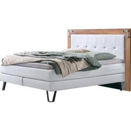 HASENA Boxspringbett Oakland, Boxspringbett, Industrial Look, Kopfteil aus Wildeiche, Used-Look
