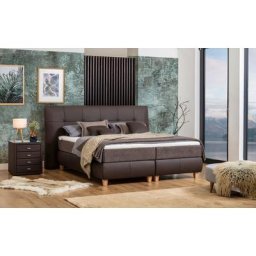 ADA trendline Boxspringbett Luella, Lederbett inklusive Matratze und Viscoschaum-Topper