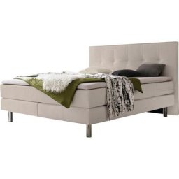 HASENA Boxspringbett Fleur, Boxspringbett, runde Chromfüsse, weiche Bezüge mit feinen Ziernähten