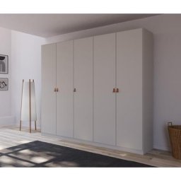 rauch Drehtürenschrank Homey by Quadra Spin mit Grifflaschen aus weichem, cognacbraunem Leder