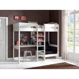 Vipack Hochbett Pino mit Sessel, Schreibplatte und Regal