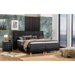 ADA trendline Boxspringbett Luella, Lederbett inklusive Matratze und Viscoschaum-Topper