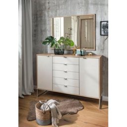 WIEMANN Kombikommode Barcelona, mit eleganten Glasfronten und Kufen