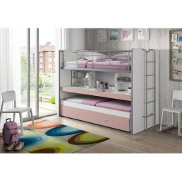 Vipack Hochbett Bonn mit Schreibtisch und 3 Schlafgelegenheiten