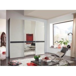 WIEMANN Schwebetürenschrank Rialto hochwertige Glas- und Spiegelfront mit Querriegel