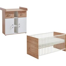 arthur berndt Babymöbel-Set Babyzimmer Set »Matheo« 2-teilig, (Spar-Set, 2-St), bestehend aus Kinderbett und Wickelkommode