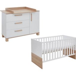 arthur berndt Babymöbel-Set Babyzimmer Set »Jana« 2-teilig, (Spar-Set, 2-St), bestehend aus Kinderbett und Wickelkommode