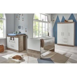 arthur berndt Babyzimmer-Komplettset Selina, (Set, 3-St., Kinderbett, Wickelkommode, Schrank), Made in Germany, bestehend aus Kinderbett, Wickelkommode und Schrank
