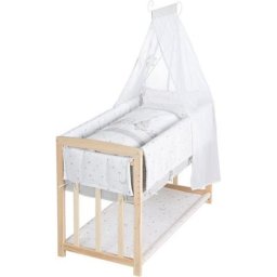 roba® Stubenbett 4 in 1, Sternenzauber, natur, zu Wiege, Elternbett oder Bank umbaubar