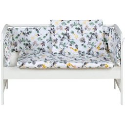 Schardt Beistellbett Micky, weiß, mit Matratze, Nestchen und Kinderbettwäsche »Jungle«, Made in Germany