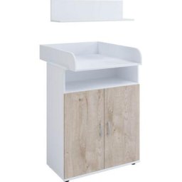 Lüttenhütt Wickelkommode, Wickelkommode 2-trg., Wickelaufsatz und Wandboard, 3 Farbausführungen