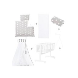 roba® Stubenbett Komplettwiegenset, Little Stars, mit Komplettausstattung
