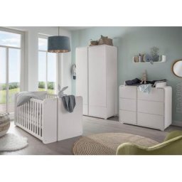 Fantasykids Babyzimmer-Komplettset Maxi, (Set, 5-St., Babyzimmer-Komplettset 5-teilig mit Babybett, Kleiderschrank etc), Babybett mit Schlupfsprossen und Lattenrost