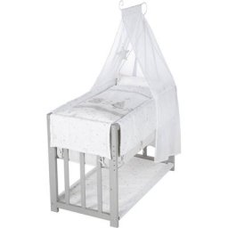 roba® Stubenbett 4 in 1, Sternenzauber, taupe, zu Wiege, Elternbett oder Bank umbaubar