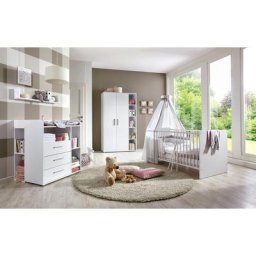 BMG Möbel Babyzimmer-Komplettset Luis, (Set, 6-St., Bett + Wickelkommode + 2-trg. Schrank + Unterstellregal (Set 2-tlg), Bett + Wickelkommode + 2-trg. Schrank + Unterstellregal (Set 2-tlg)
