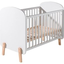 Vipack Babybett, Babybett mit Liegefläche 60 x 120 cm weiß lackiert
