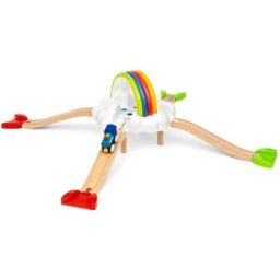 BRIO® Spielzeugeisenbahn-Lokomotive Mein erstes BRIO® Bahn Regenbogen-Set, (Set), mit Leucht- und Soundeffekten, FSC®- schützt Wald - weltweit