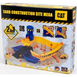 Klein Spielzeug-Radlader Caterpilar CAT Sandbaustelle Mega, (Set, 28-tlg), mit 3 Cat® Fahrzeugen, Made in Germany