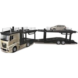 Bburago Spielzeug-Transporter StreetFire MB Actros Autotransporter, inklusive Spielzeugauto