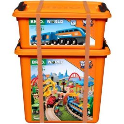 BRIO® Spielzeug-Eisenbahn BRIO® WORLD, Smart Tech Sound Deluxe Set, (Set, 91-tlg), mit Soundeffekten, app-fähig, FSC® - schützt Wald - weltweit