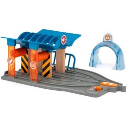 BRIO® Spiel-Gebäude Smart Tech Sound Waschstraße mit Werkstatt, für die Brio Eisenbahn, FSC® - schützt Wald - weltweit