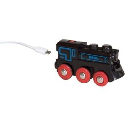 BRIO® Spielzeug-Eisenbahn BRIO® WORLD, Schwarze Akkulok mit Mini USB, FSC® - schützt Wald - weltweit