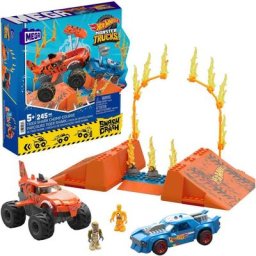 MEGA Spielzeug-Monstertruck MEGA Monster Trucks Tiger Shark Feuer-Rampe, inkl. 2 Autos & Zubehör