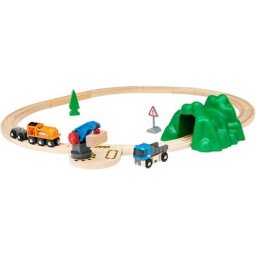 BRIO® Spielzeug-Eisenbahn BRIO® WORLD, Starterset Güterzug mit Kran, (Set), Made in Europe, FSC®- schützt Wald - weltweit