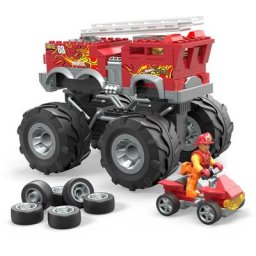 MEGA Spielzeug-Auto Hot Wheels Feuerwehr-Auto Monster Truck, (284-tlg), mit 2 Figuren
