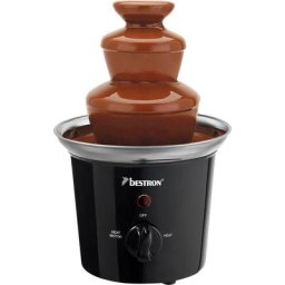 bestron Schokoladenbrunnen ACF300 Funcooking, mit 3 Etagen, 60 Watt, Schwarz/Edelstahl