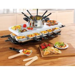 GOURMETmaxx Raclette und Fondue-Set Raclette- und Fondue Set, 12 Raclettepfännchen, 1600 W