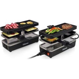 Tristar Raclette RA-2742 Connect, 4 Raclettepfännchen, 400 W, für 4 Personen, Erweiterbar auf 5 Raclettes, 2x 400 W