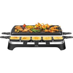 Tefal Raclette RE4588 Ambiance, 10 Raclettepfännchen, 1350 W, für bis zu 10 Personen, Tischgrill-Funktion, abnehmbares Kabel