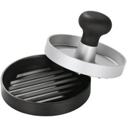 RÖSLE Burgerpresse 25082, Aluminiumguss, Kunststoff, Fleischpresse zum einfachen Formen von Burgerpatties, Ø 11 cm