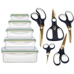 KING Scheren-Set Easycut Box, (Set, 15-tlg), 5 Scheren, 5 Vorratsboxen inkl. Deckel