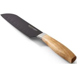 ECHTWERK Santokumesser Classic, aus hochwertigem Stahl, Akazienholzgriff, Black-Edition, 15 cm