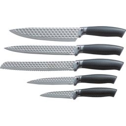 KING Messerblock CARBON DIAMOND (6tlg), Klingen mit Rautenstruktur