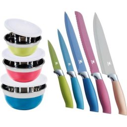 KING Messer-Set AROMI Metallic (Set, 5-tlg), inklusive 3tlg. Schüssel-Set
