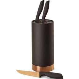 ECHTWERK Messerblock, Messer Set 4tlg mit Borsteneinsatz 11 cm x 22 cm, inkl. 3 Kochmessern
