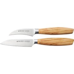 Felix Solingen Messer-Set SIZE S OLIVE (Set, 2-tlg), Schälmesser 7 cm, Gemüsemesser 9 cm, Chrom-Molybdän & Vanadiumstahl