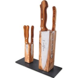 Olivenholz-erleben Magnet-Messerblock DOUBLE, für bis zu 8 Messer