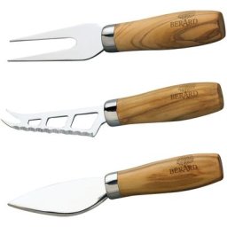 BERARD FRANCE 1892 Messer-Set (Set, 3-tlg), für Käse, hochwertige Edelstahlklingen mit Olivenholzgriff