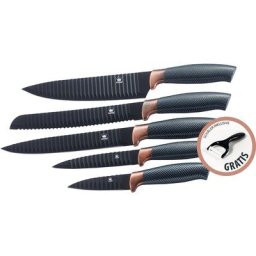 KING Messer-Set Carbon Design (6-tlg), (5 Messer), incl. Sparschäler, Wellenschliff