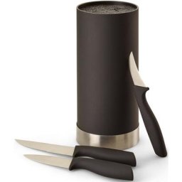 ECHTWERK Messerblock, Messer Set 4tlg mit Borsteneinsatz 11 cm x 22 cm, inkl. 3 Kochmessern