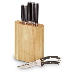 ECHTWERK Messerblock (7tlg), Damastmesser Set, Messerset inkl. Geflügelschere, HRC 56- 58° Rockwell