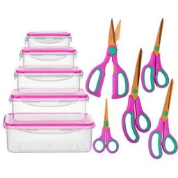 KING Scheren-Set Easycut Box, (Set, 15-tlg), 5 Scheren, 5 Vorratsboxen inkl. Deckel